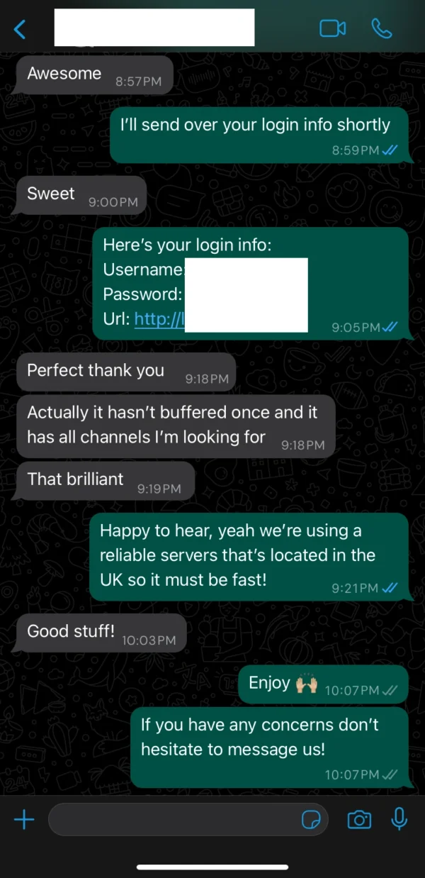 IPTV customer support UK